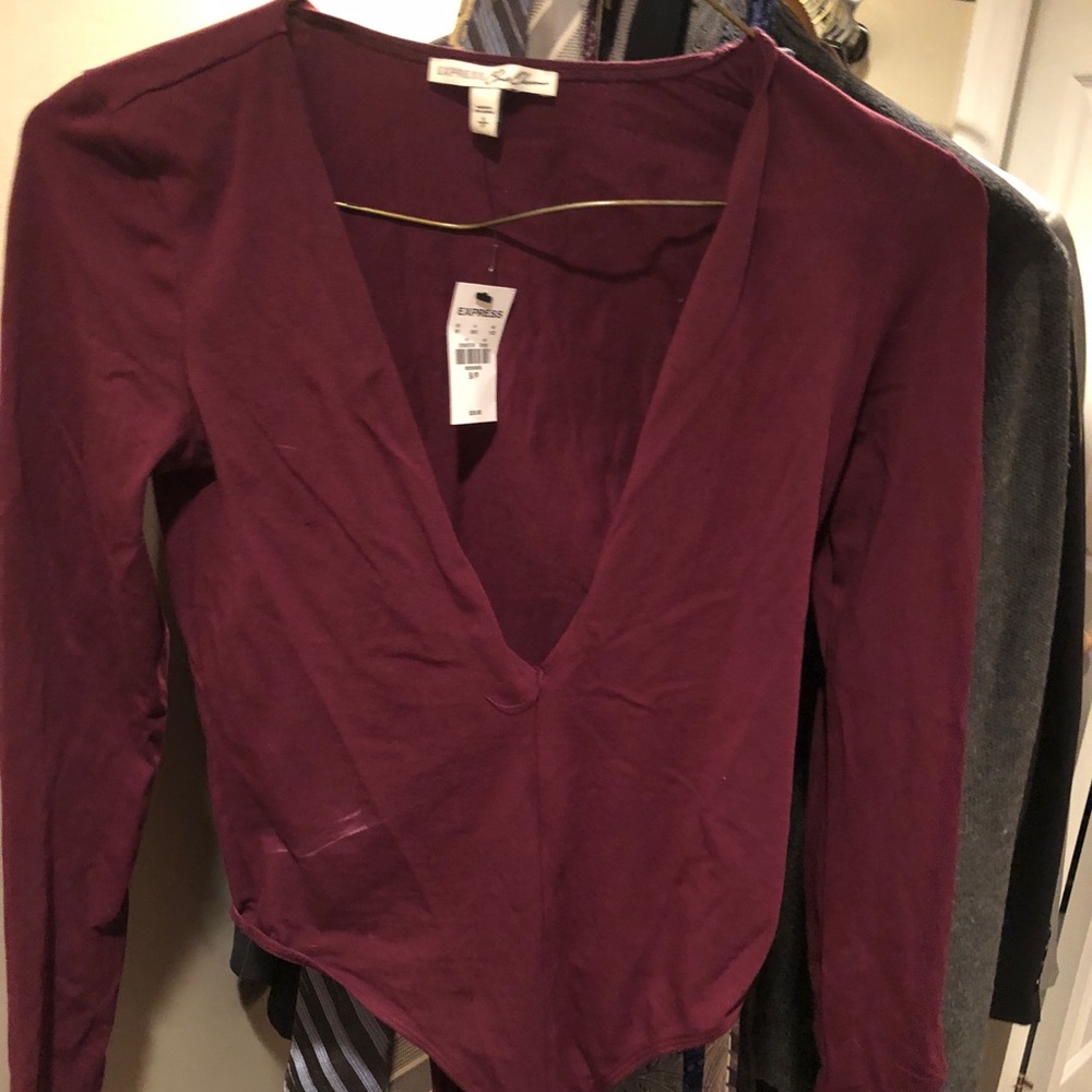 Express new never worn burgundy bodysuit